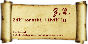 Záhorszki Mihály névjegykártya